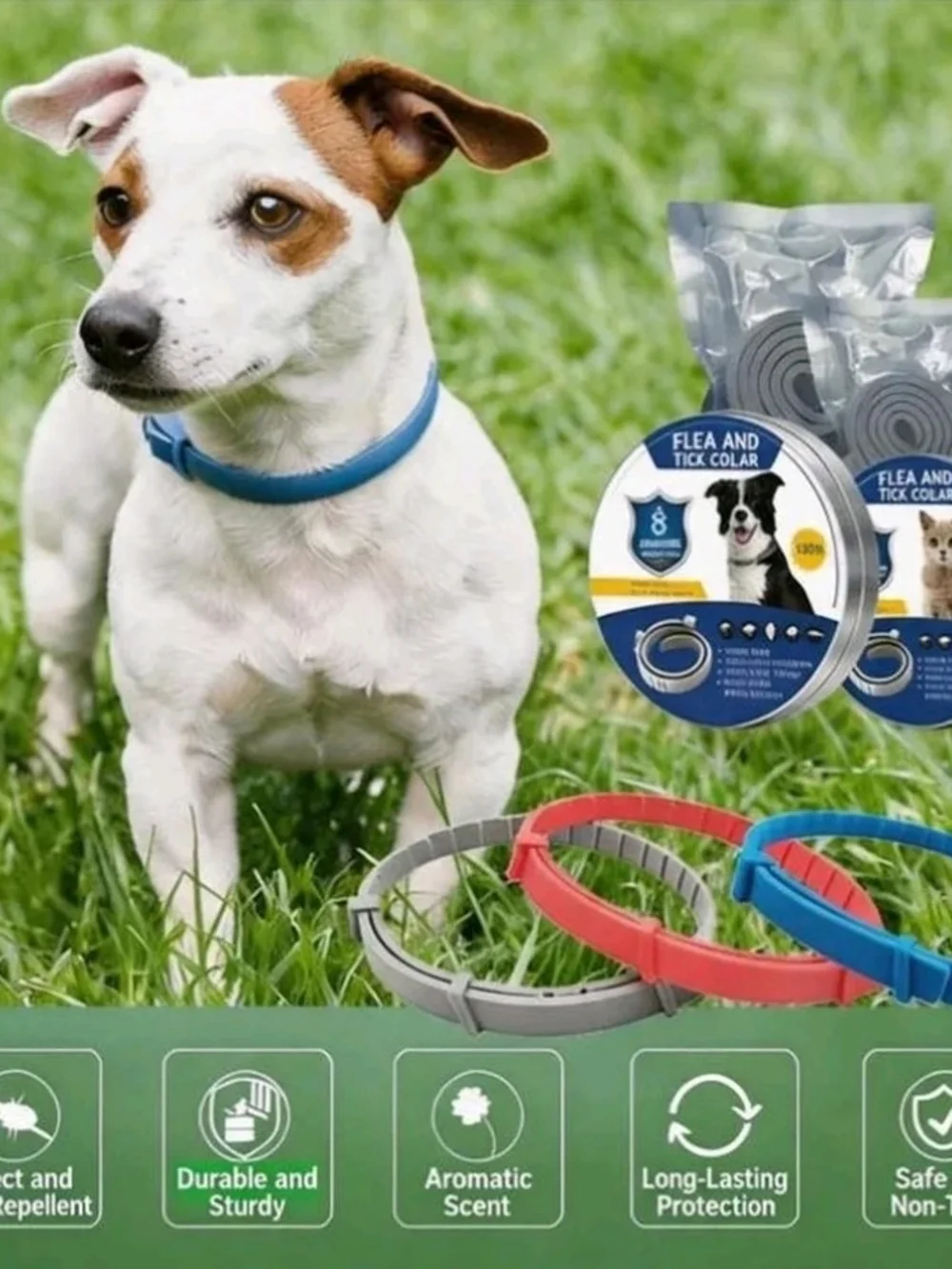 Two Pink Dog Collar - Comfortable Waterproof Pet Collar